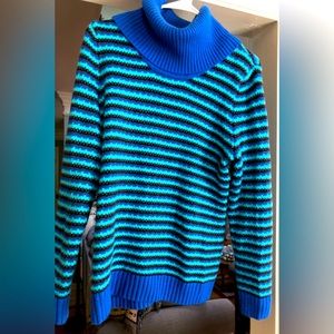 TALBOTS Blue Aqua & More Striped Sweater  Size S
